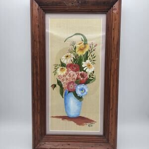 Vintage R. Choate Original Floral Painting Impressionist 9/99 Framed Signed Art